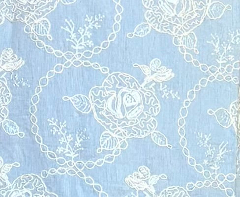 Embroidered V neck Dress with ruffled sleeves