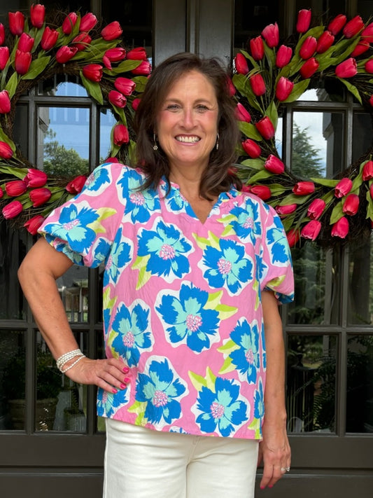 Malia Seaflower Pink Blouse
