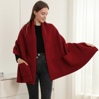 Chenille Sweater Wrap with Pockets / 5 colors