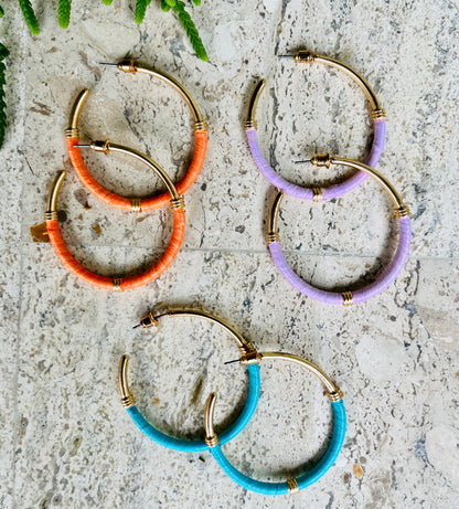 Summer Splash Hoop Earrings / 3 colors