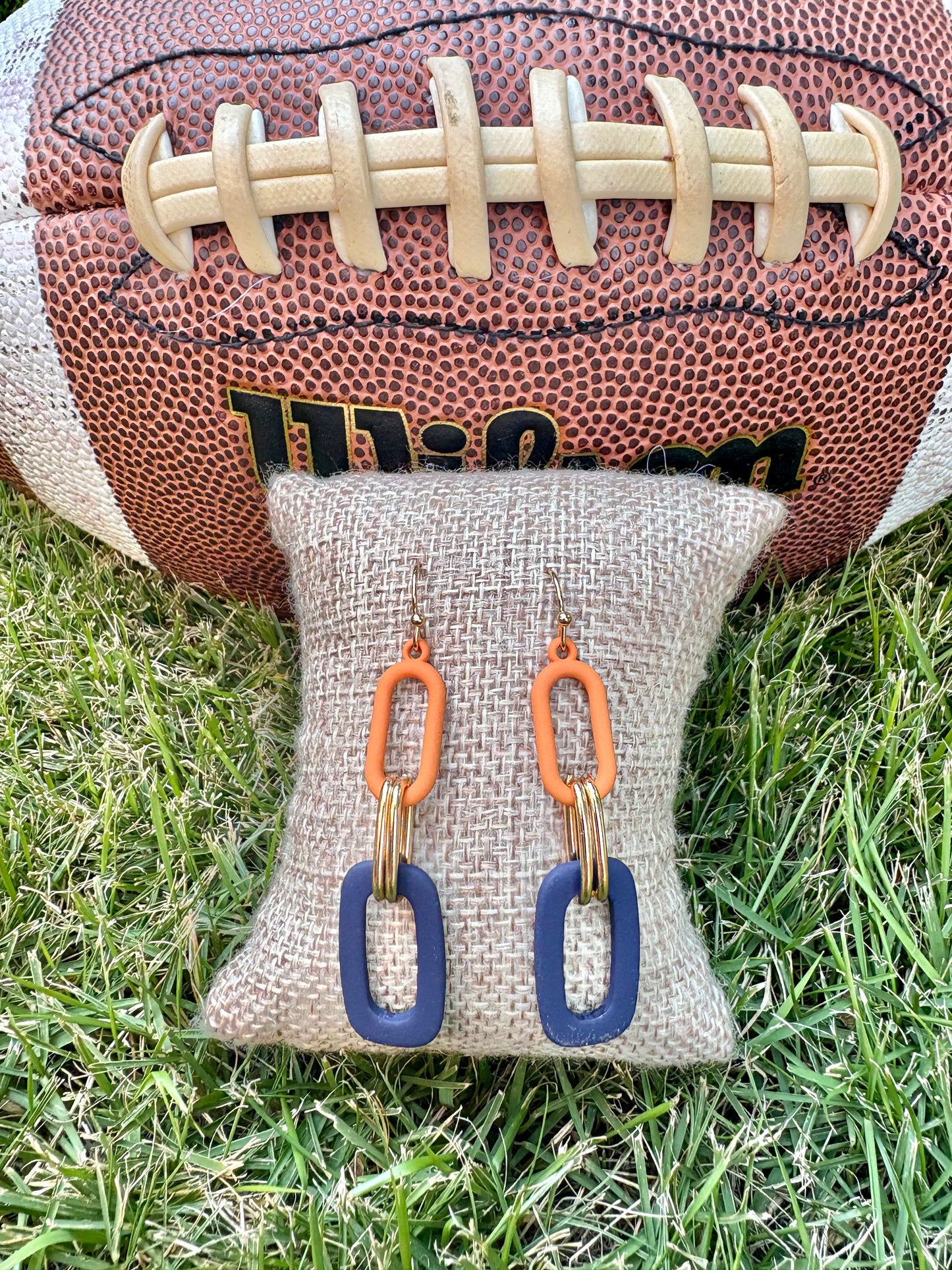 Double Oval Drop Team earrings