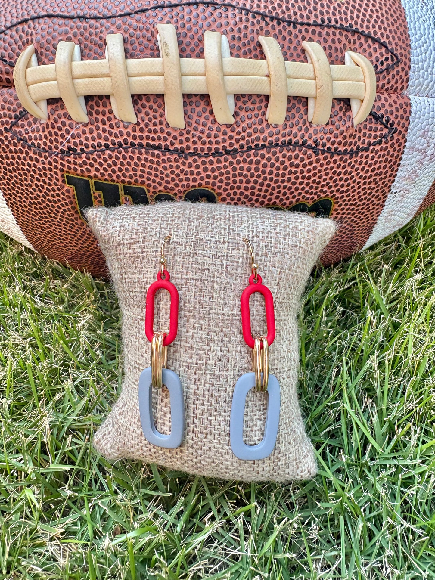 Double Oval Drop Team earrings