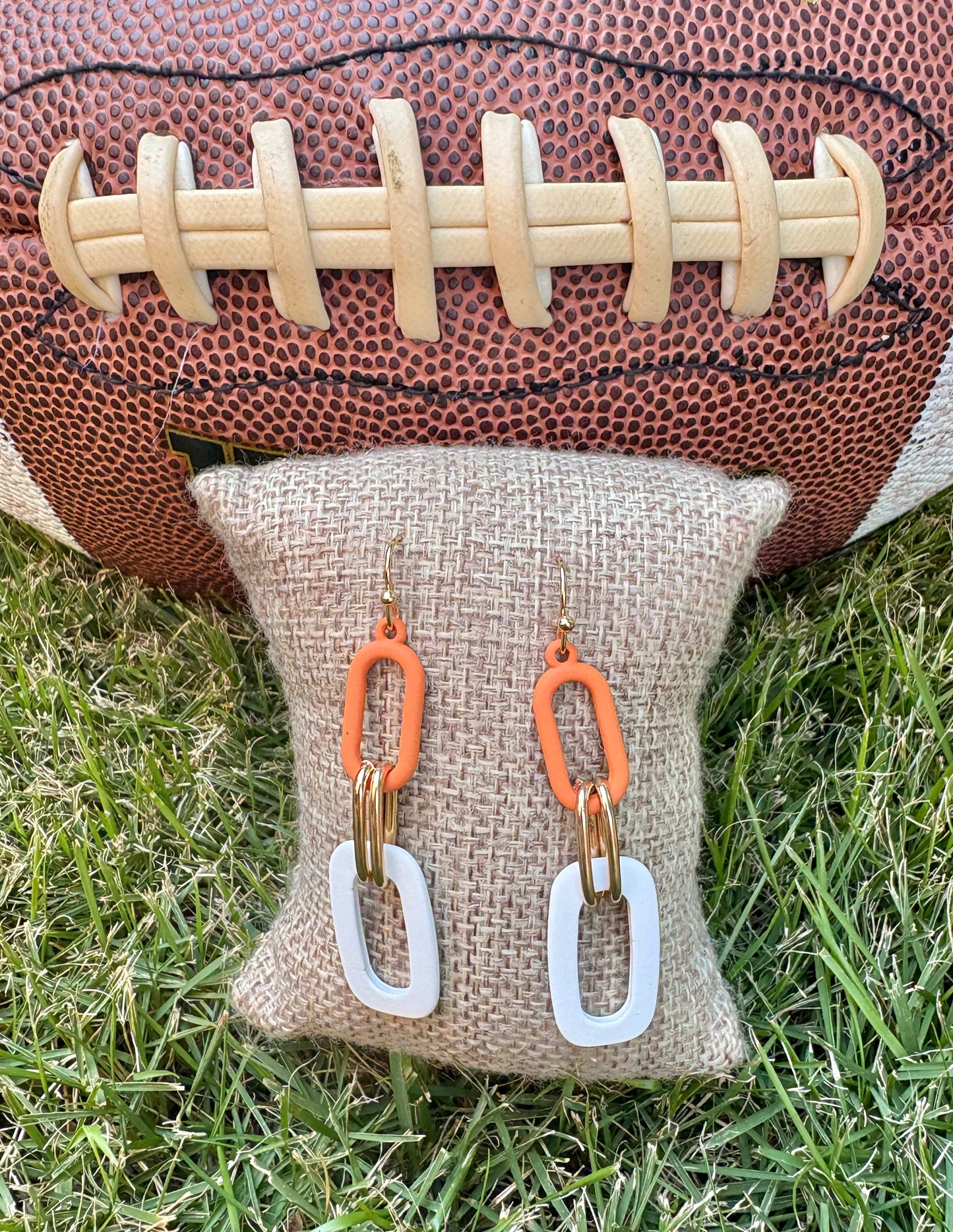 Double Oval Drop Team earrings