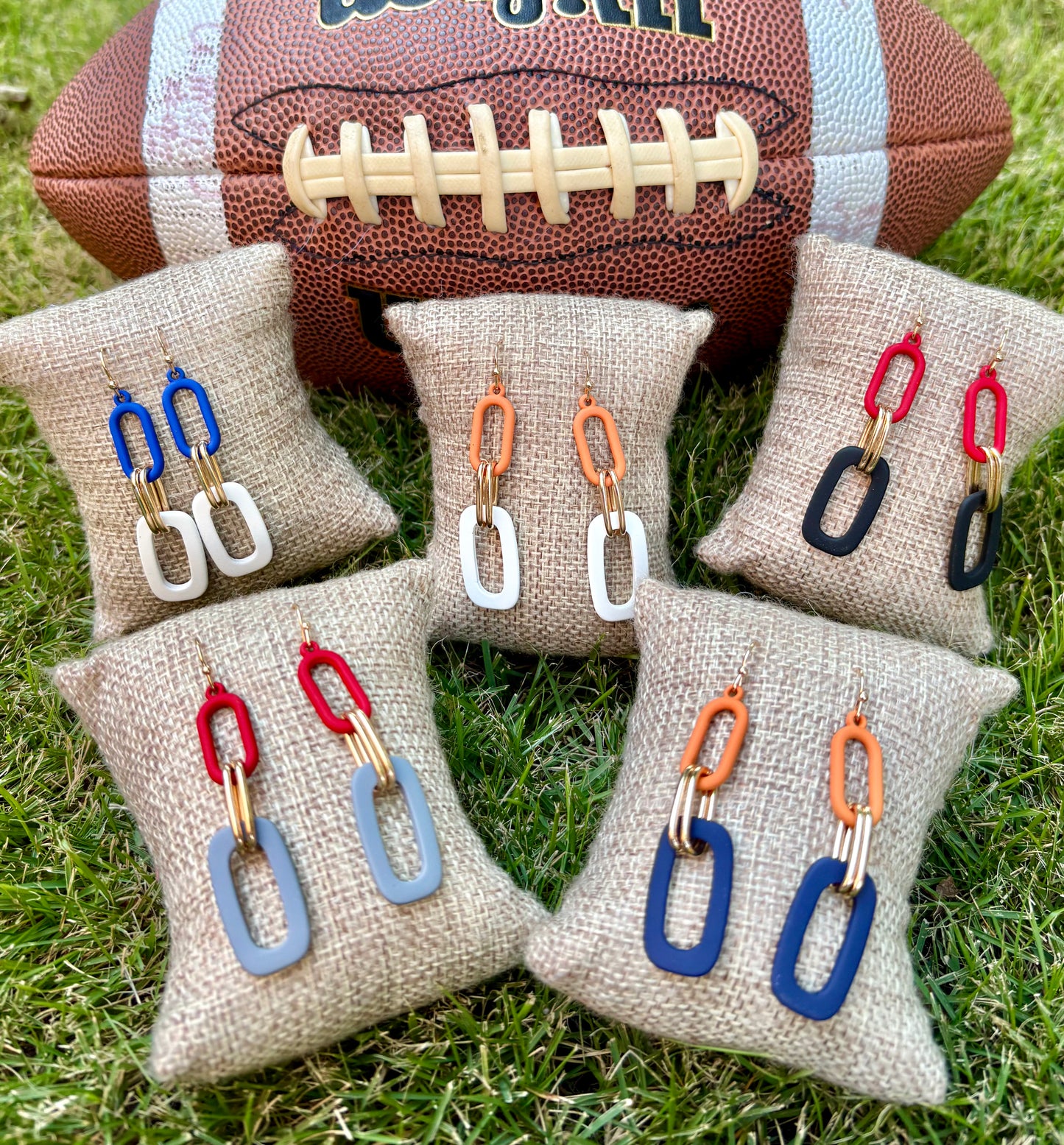 Double Oval Drop Team earrings