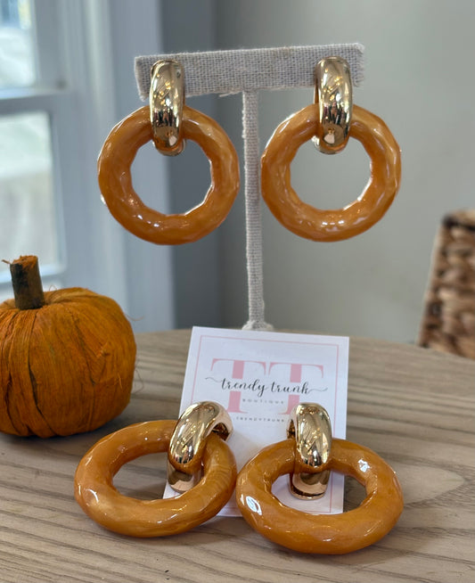 Chunky Acrylic Circle Earrings / 2 Colors