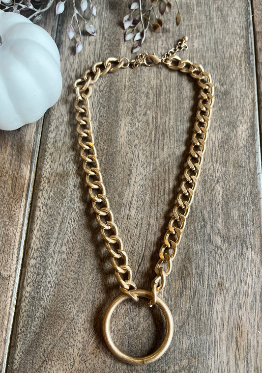 Chunky Chain GOLD Circle Pendant
