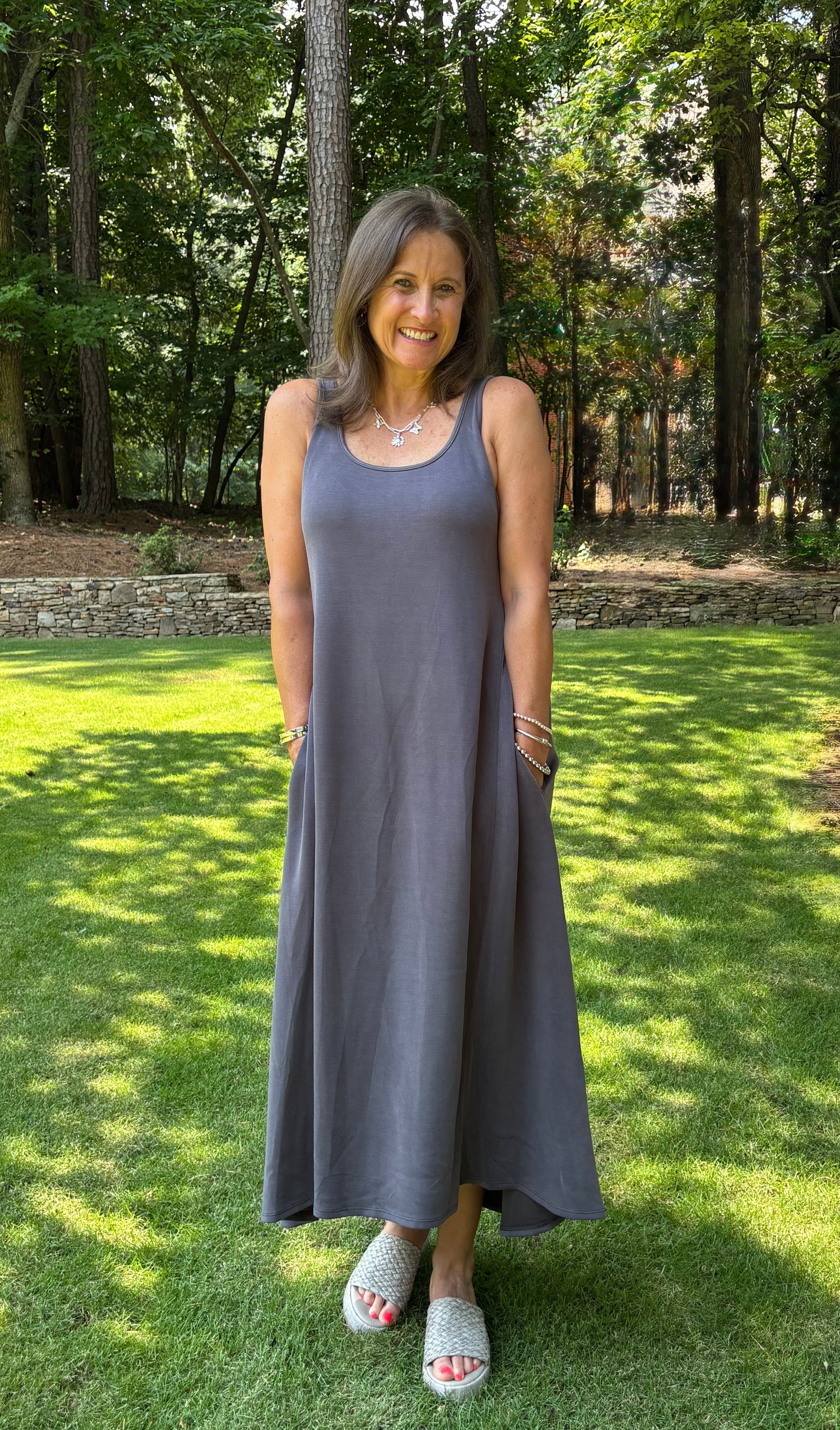 Sleeveless SCUBA fabric maxi dress