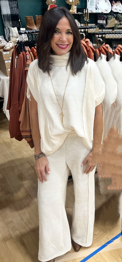 CREAM Luxe Knit Wide Leg Pant