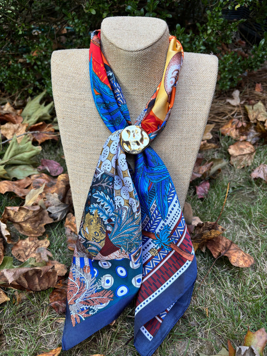 Adjustable Organic Pebble Scarf Necklace / 2 colors