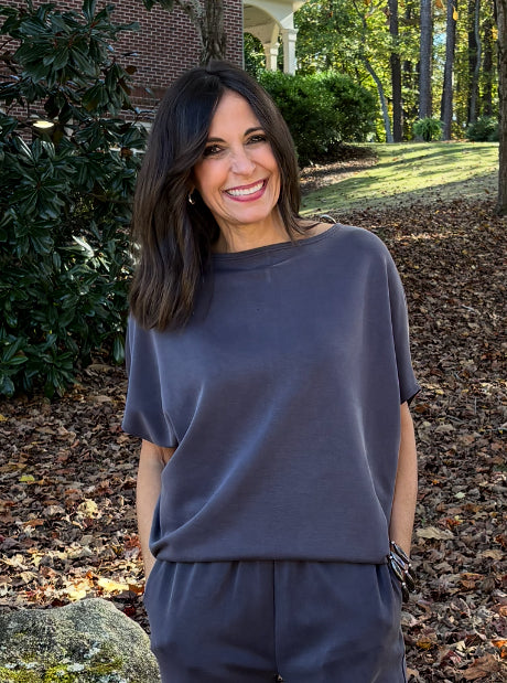 Short Sleeve Dolman Scuba Top / 6 colors