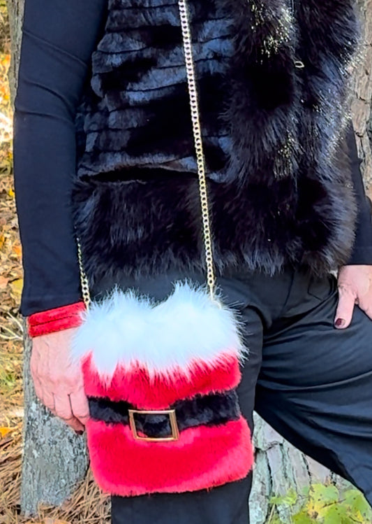 Santa Fur Crossbody Purse