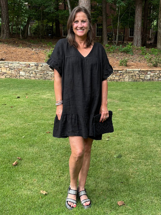 Italian Linen Short Sleeve Dress
