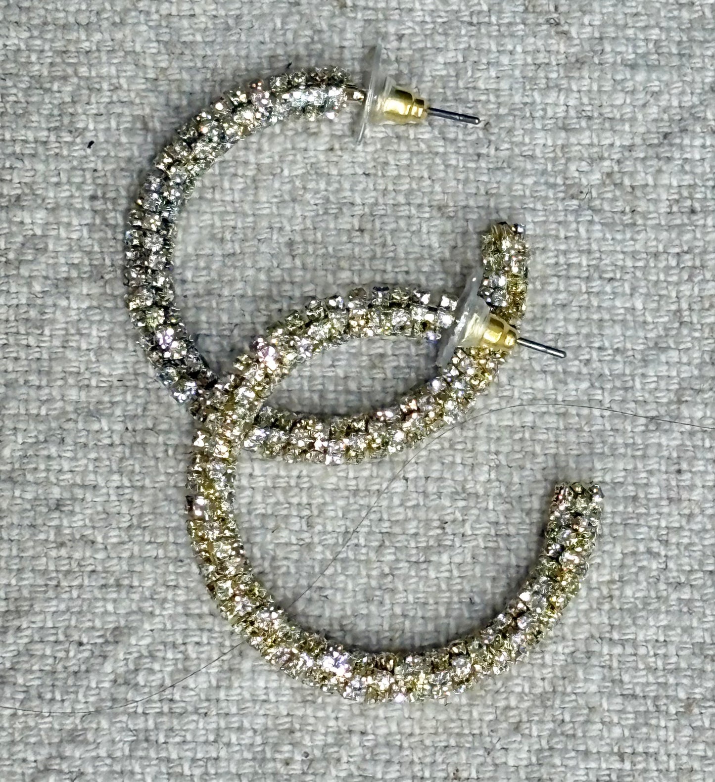 Gold Glitter Hoop Earrings