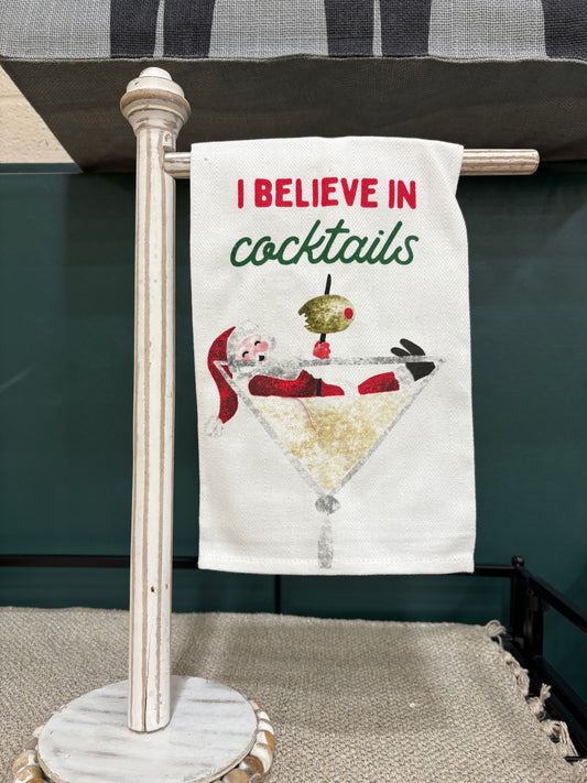 "I Believe in Cocktails" Mudpie Tea Towel