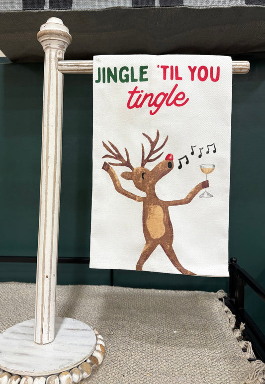 "Jingle 'Til You Tingle" Mudpie Tea Towel