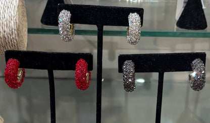 Holiday Rhinestone Small Hoops