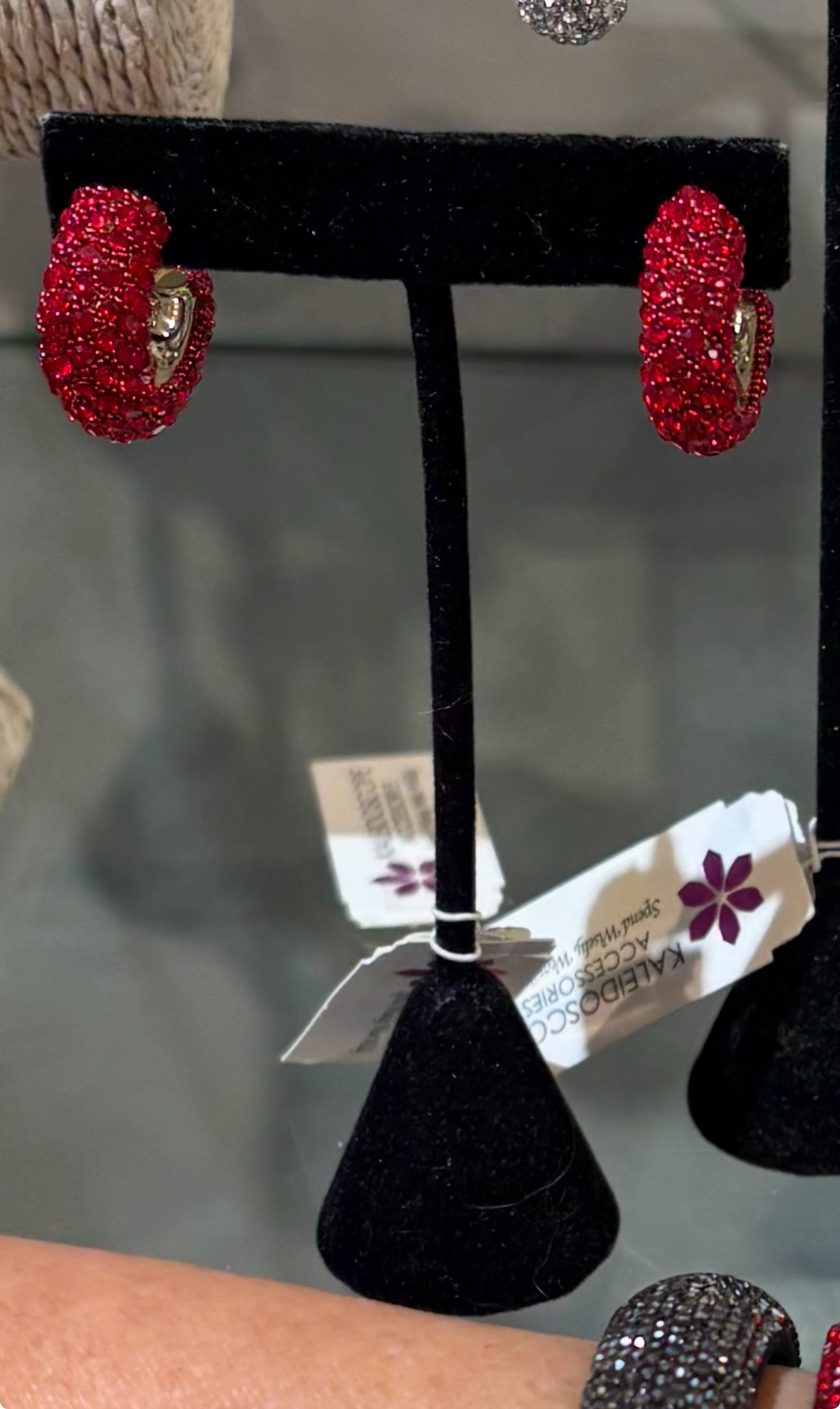 Holiday Rhinestone Small Hoops