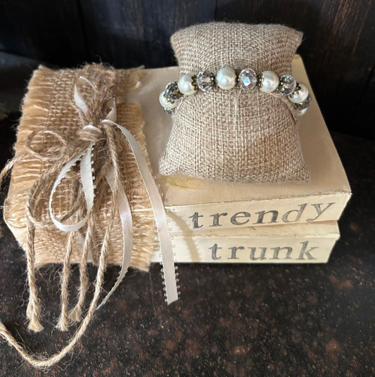 Pearl and  Bead Stretch Bracelet