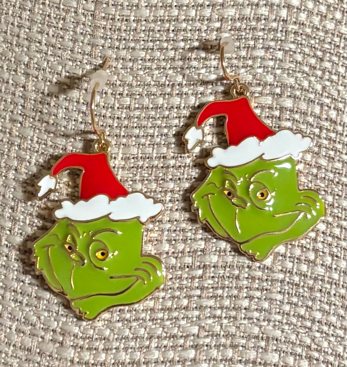 Grinch Enamel Earrings