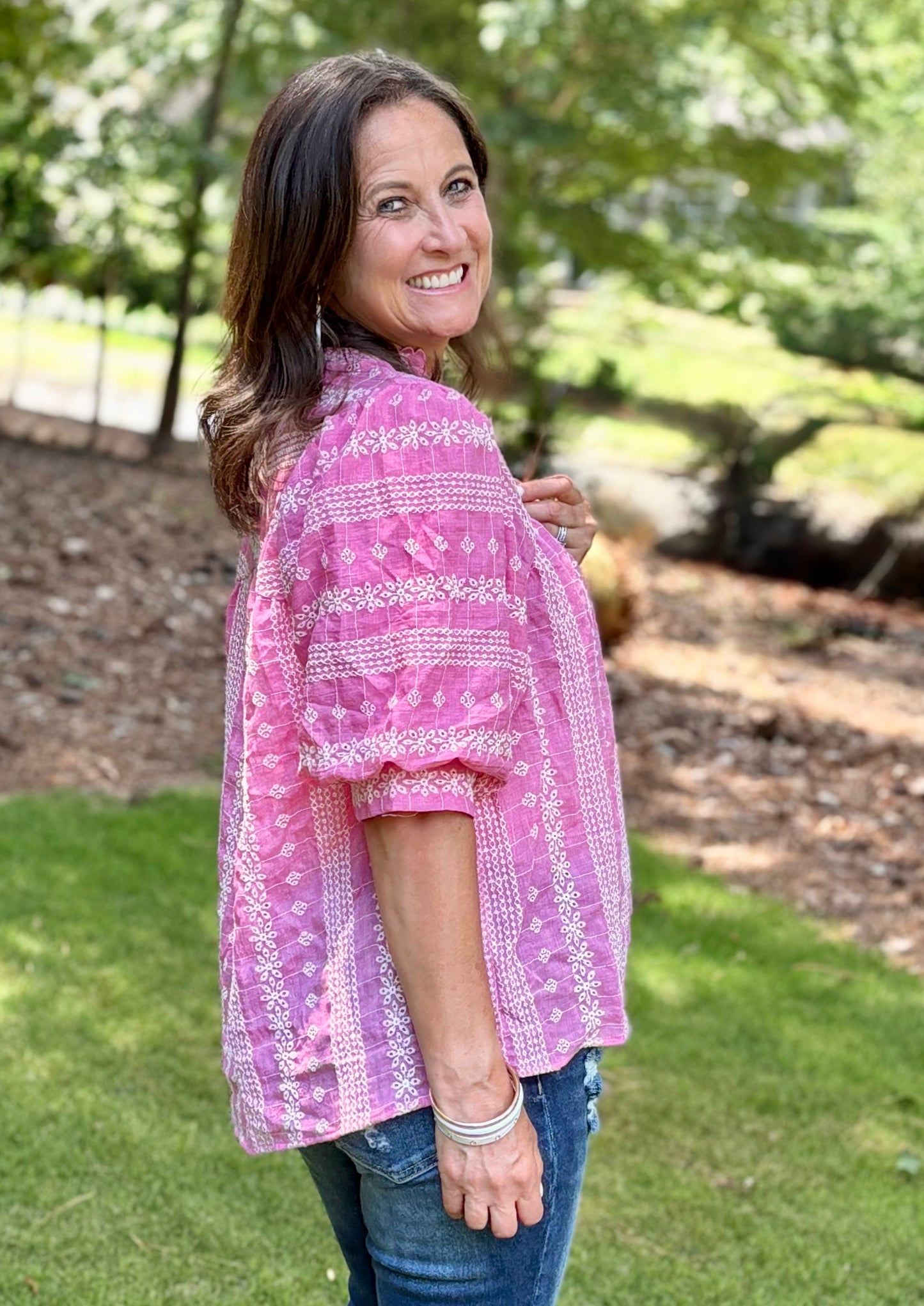 Boho Chic Embroidered Cotton Top