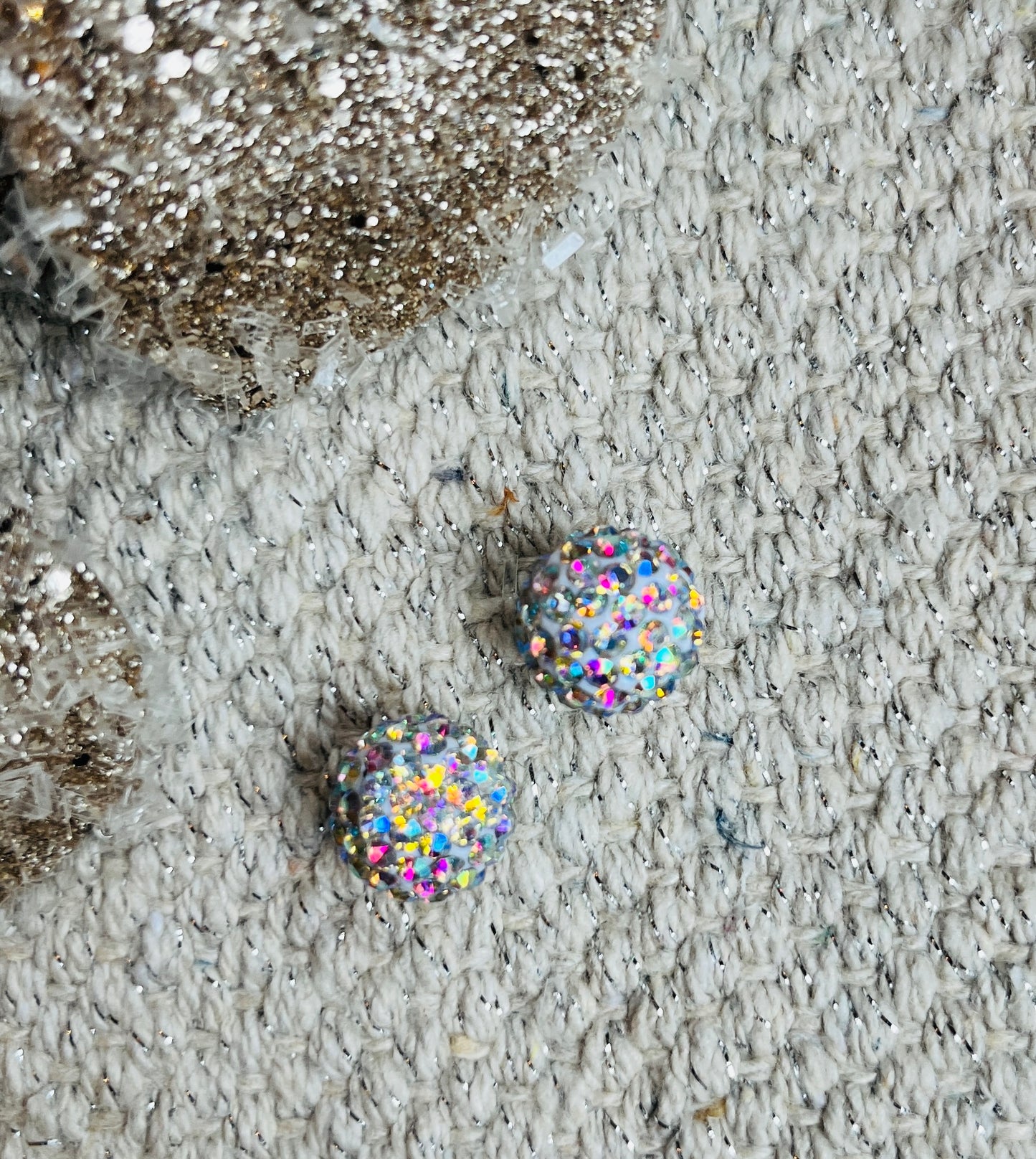 Glitter Ball Stud Earrings - 3 colors