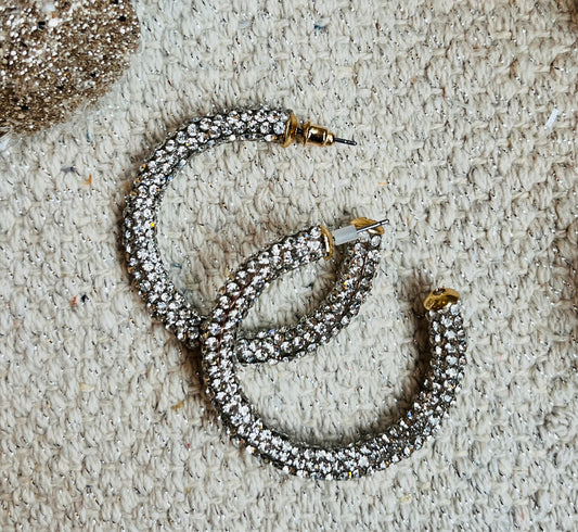 Glistening Crystal Hoop Earrings