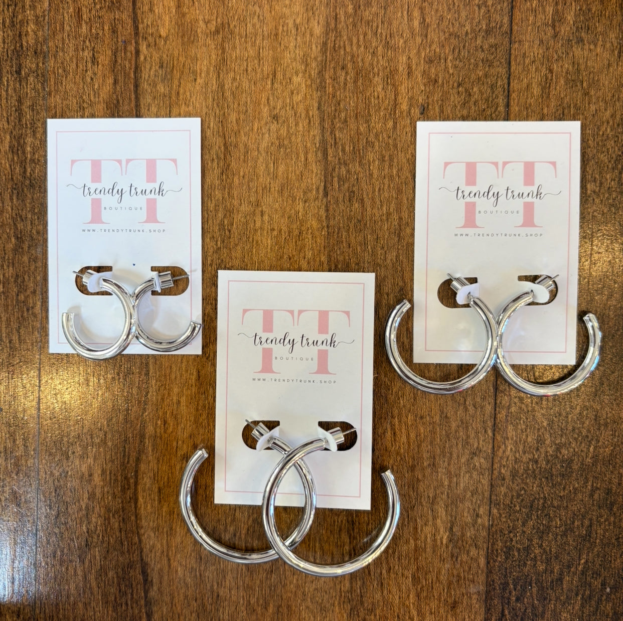 Classic Shiny Silver Hoops / 3 sizes