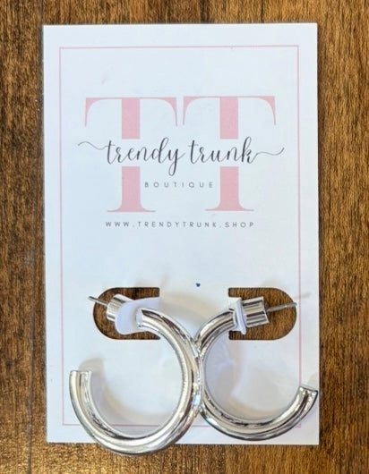Classic Shiny Silver Hoops / 3 sizes