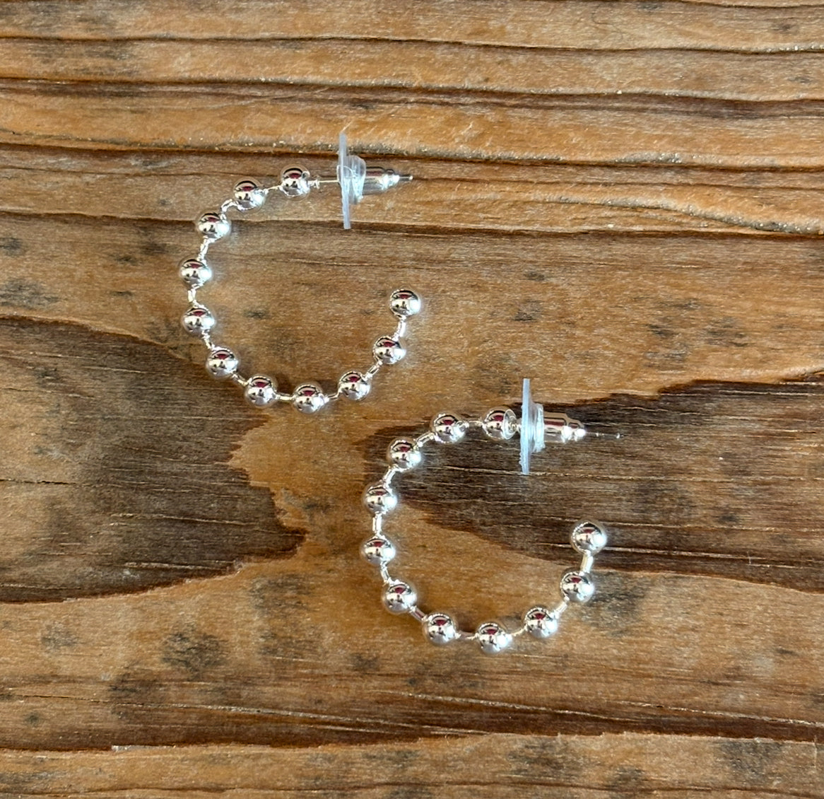 Small Beaded Hoops - Gold or Silver