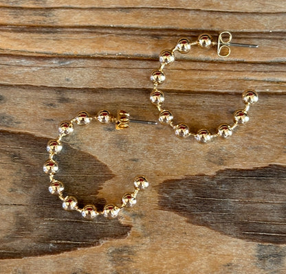 Small Beaded Hoops - Gold or Silver