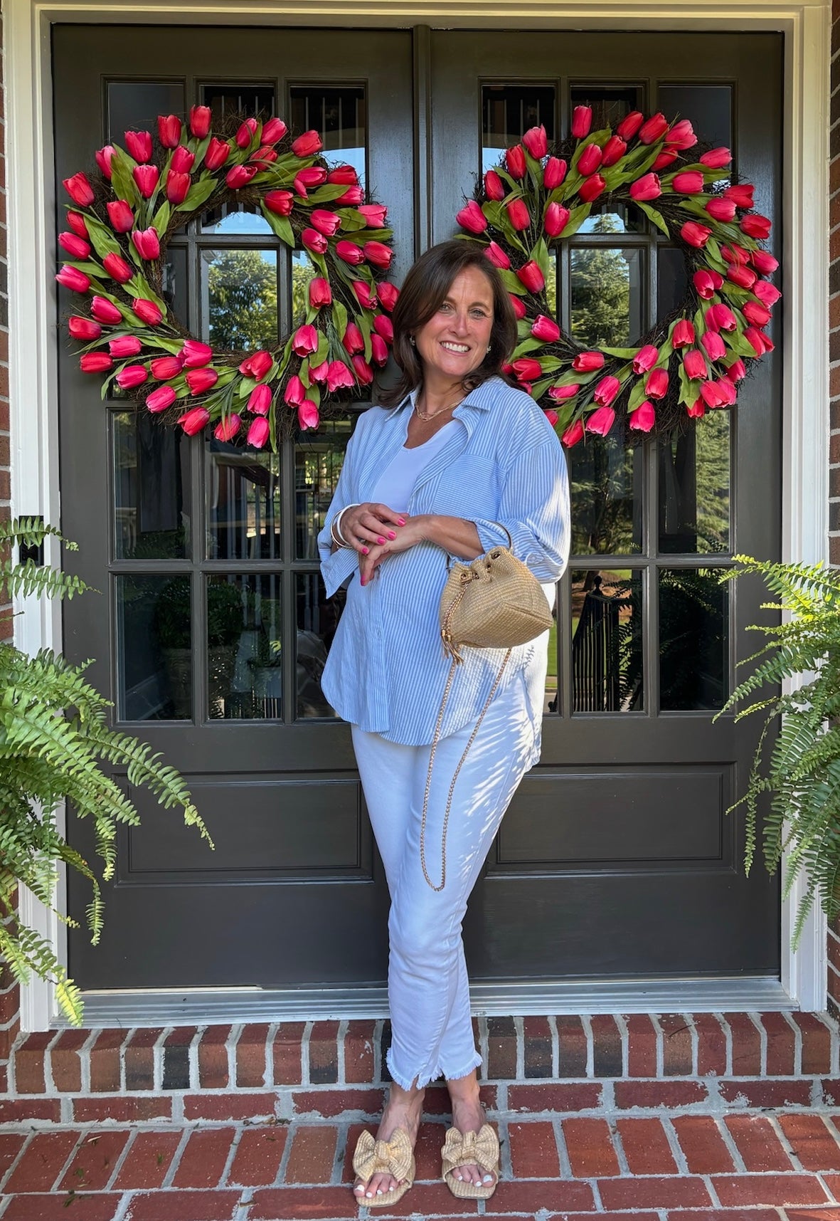 Pinstripe Blue Button up Blouse