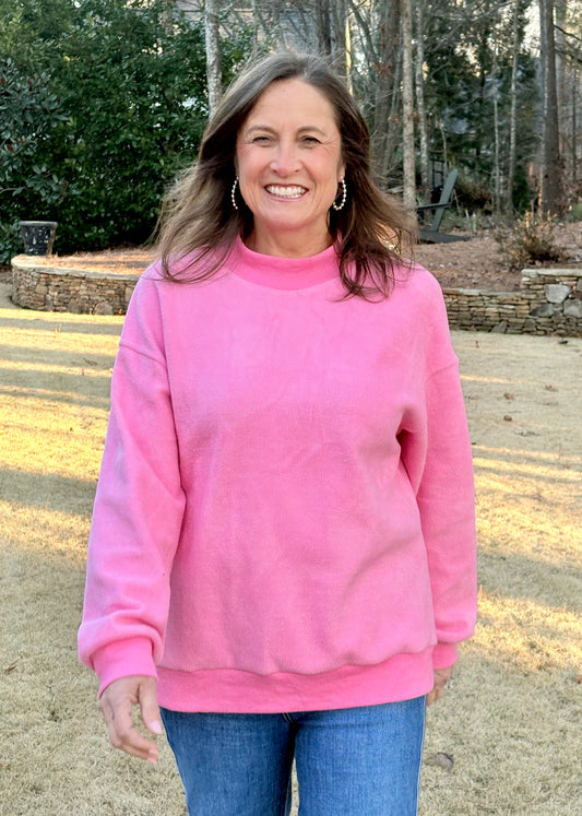 Oversized Reversible Mockneck sweatshirt / 2 colors