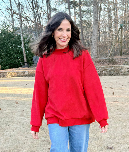 Oversized Reversible Mockneck sweatshirt / 2 colors