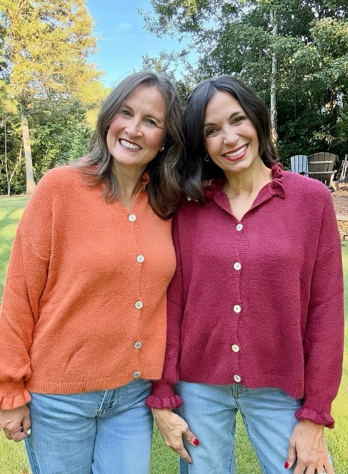 Ruffle Collar Alpaca Cardigan
