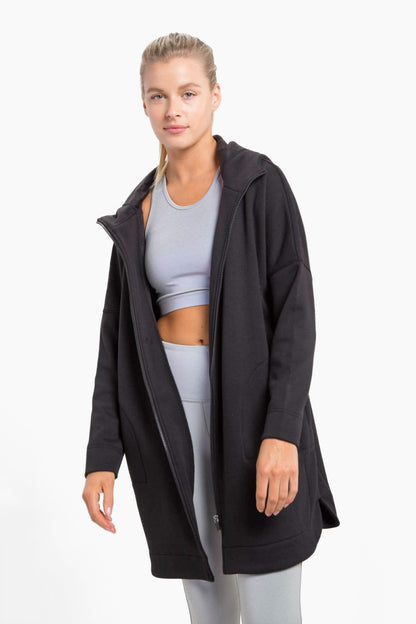 Cozy-up Long Line Hooded Jacket / 2 colors