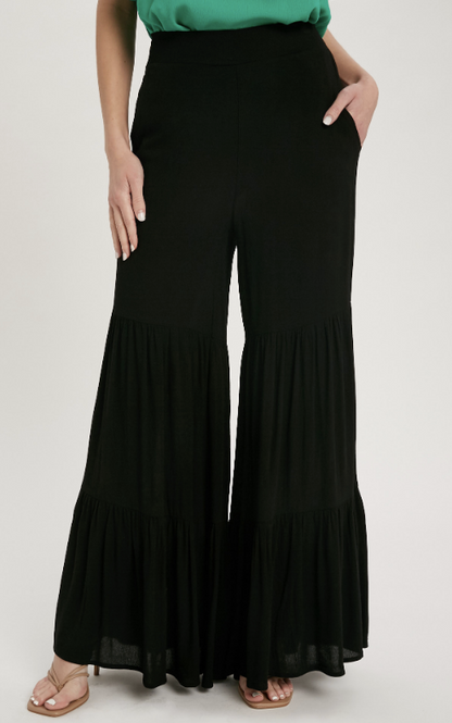 High Waisted Tiered Ruffle Flowy Pant / 2 colors