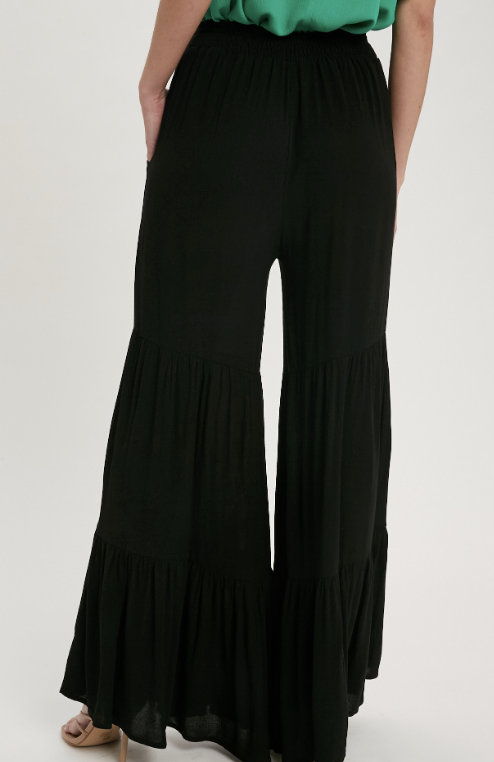 High Waisted Tiered Ruffle Flowy Pant / 2 colors
