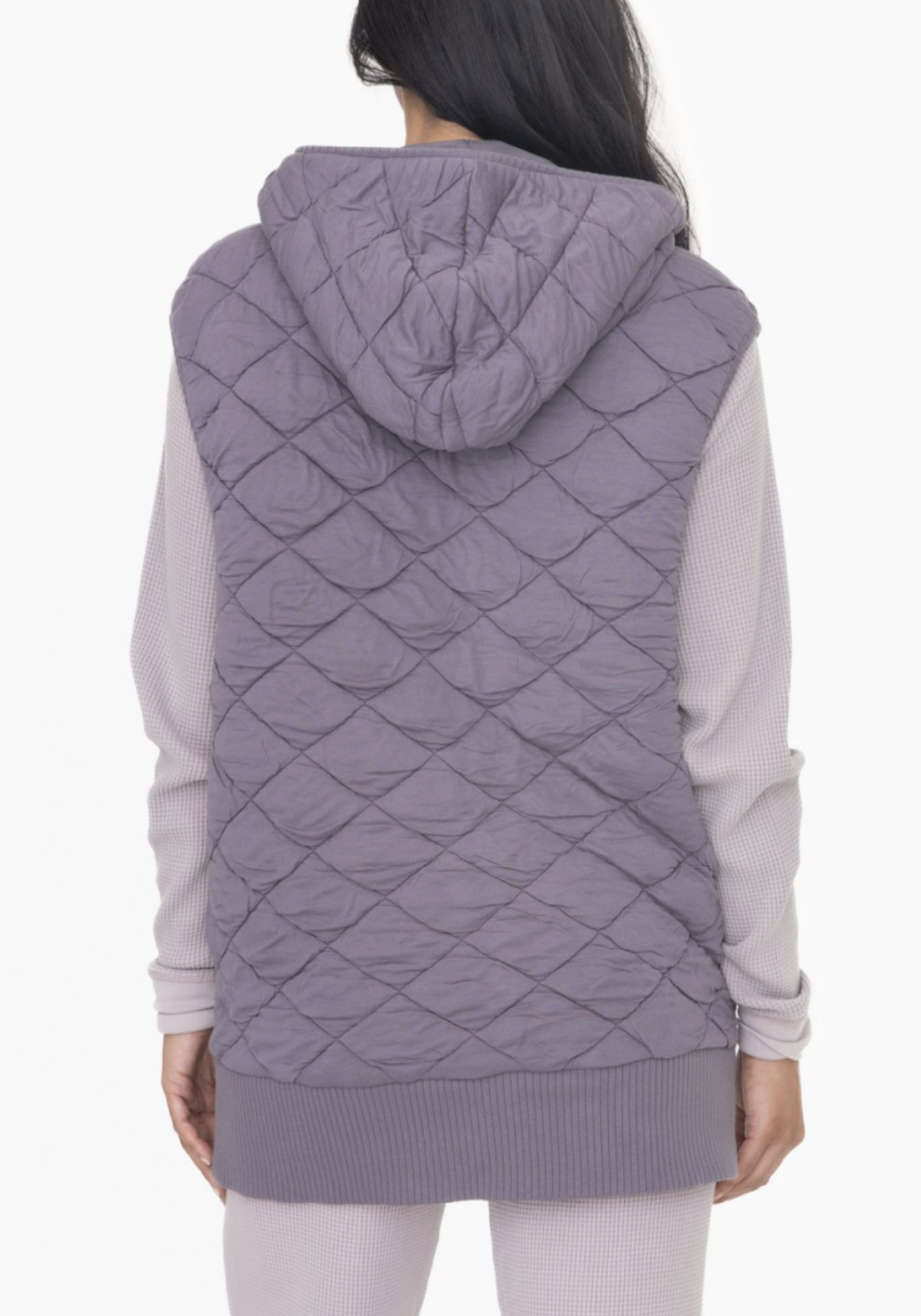 Quilted fleece vest with hood