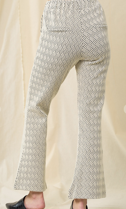 Textured Flare Casual Pant BONE