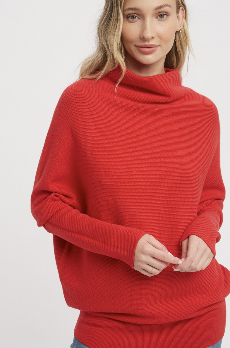 Slouch Neck Dolman Sweater - 4 colors