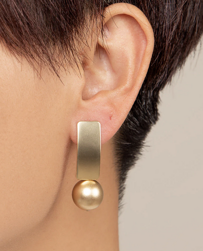 Matte Gold Resin Bead Drop Earring