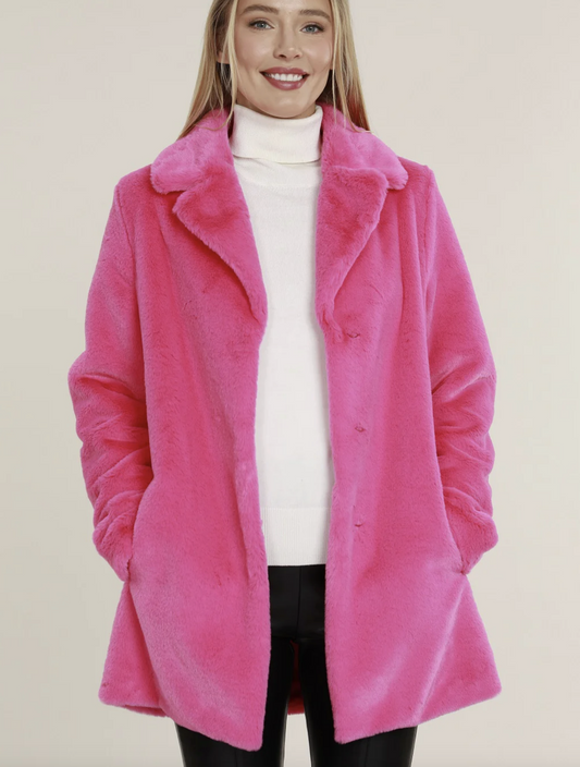Barbie Pink Luxxe Faux Fur Coat