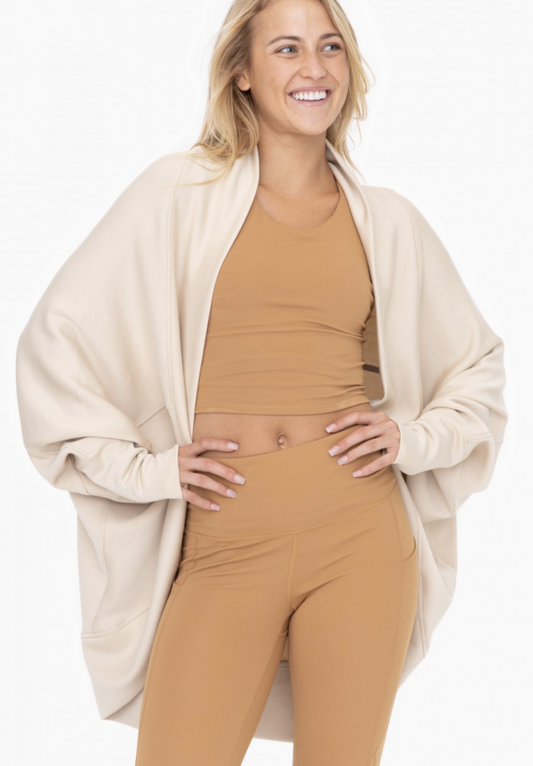 Elevated Cocoon Scuba NATURAL Cardigan