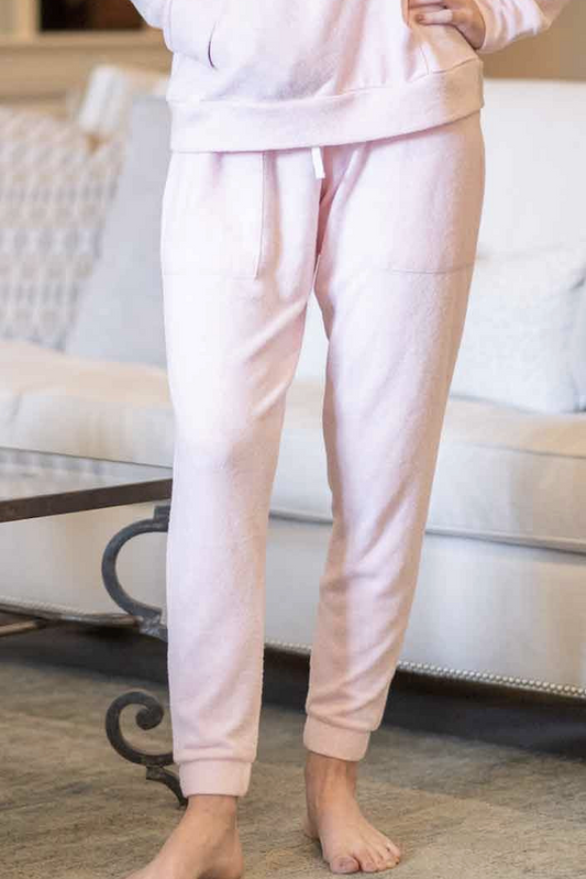 Pink Brushed Hacci Joggers
