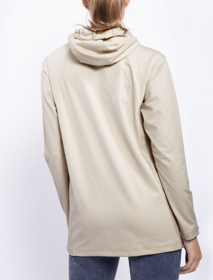 Ivory Padded Front Pullover Hoodie