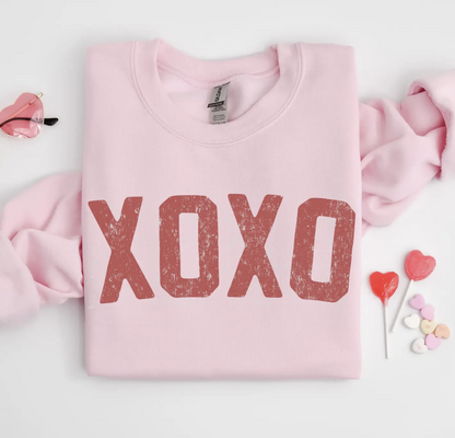 XOXO Pink Sweatshirt Valentines Crewneck