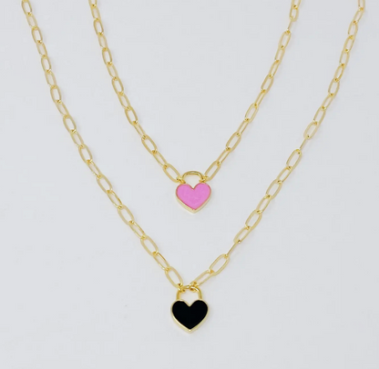 Locked Heart Gold Necklace / 2 colors
