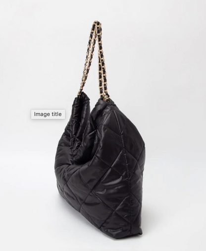 Chrissy Puffer Quilted Hobo Tote Bag / 4 colors