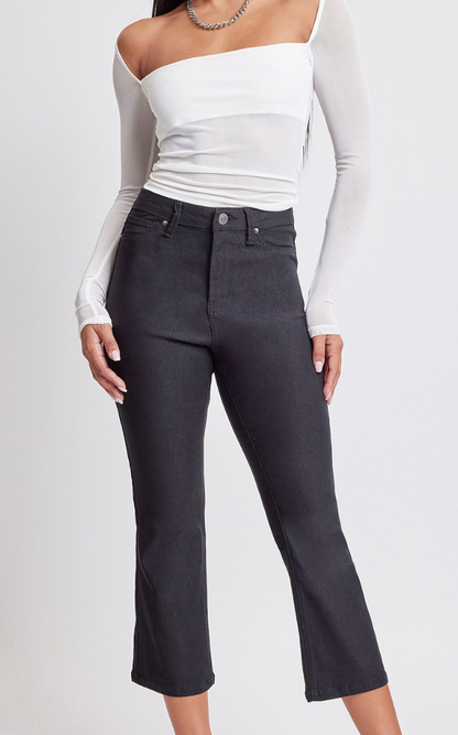 Hyperstretch Cropped Kicked Flare Pant / Black or White