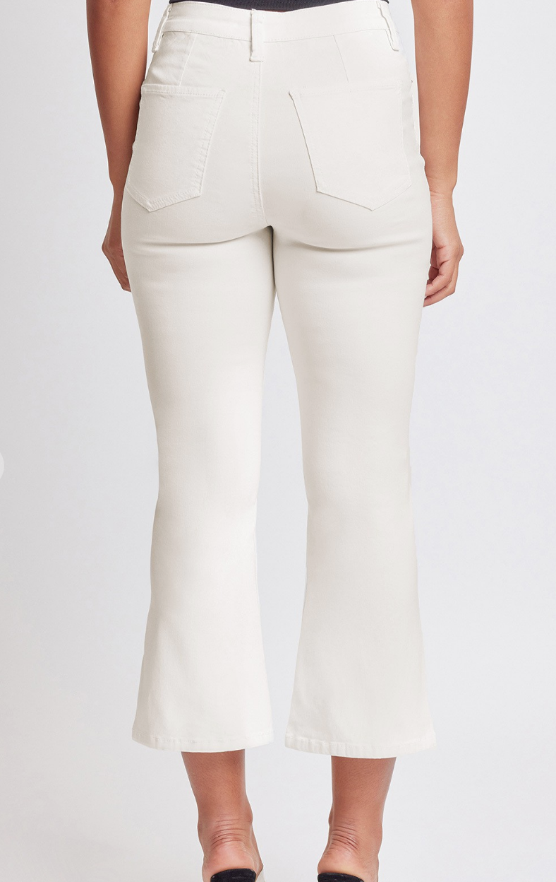 Hyperstretch Cropped Kicked Flare Pant / Black or White
